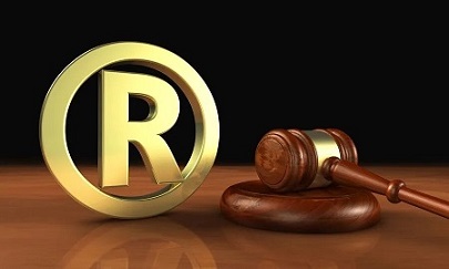 Registered trademark symbol with gavel